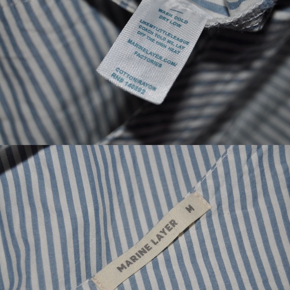 New MARINE LAYER Blue Striped Brigitte Romper sz M - Picture 7 of 8